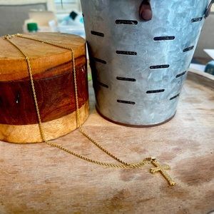 24 karat gold cross necklace
